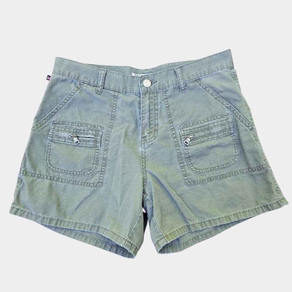 Ralph  Lauren Womens Olive Green Utility Shorts with Front Patch Pockets